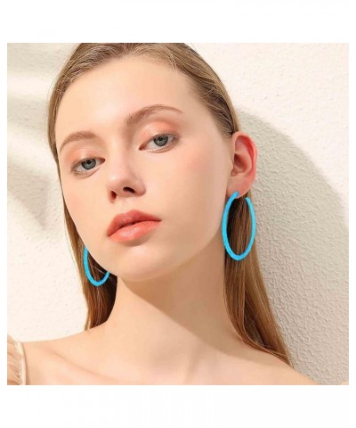 Fashion Candy Color Big Hoop Earrings for women Multiple Colors to choose from- 2.6" x 2.6" x 0.2" punk drop earrings geometr...