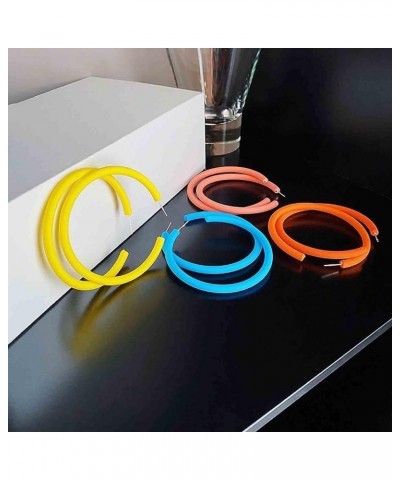 Fashion Candy Color Big Hoop Earrings for women Multiple Colors to choose from- 2.6" x 2.6" x 0.2" punk drop earrings geometr...