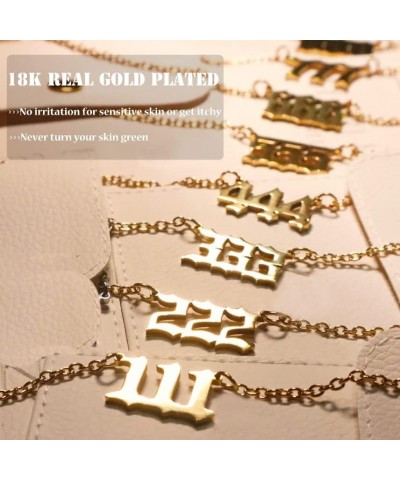 111 222 333 444 555 777 888 999 Angel Number Necklace Gold Numerology Jewelry Lucky Number Minimalist Gift For Her Gold (incl...