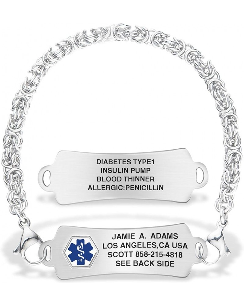 Custom Engraved Medical Alert Bracelets for Women/Men, Stainless Steel Medical Bracelet, Medical ID Bracelet w/Free Engraving...