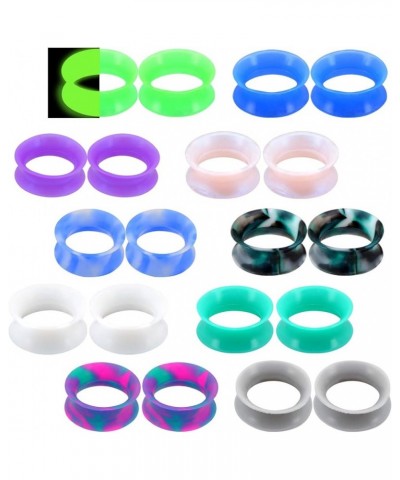 20PCS Soft Silicone Ear Gauges Flesh Tunnels Plugs Stretchers Expander Double Flared Flesh Tunnels Ear Piercing Jewelry 3/4''...