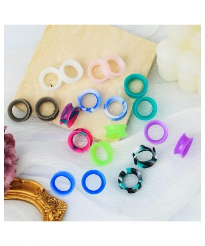 20PCS Soft Silicone Ear Gauges Flesh Tunnels Plugs Stretchers Expander Double Flared Flesh Tunnels Ear Piercing Jewelry 3/4''...