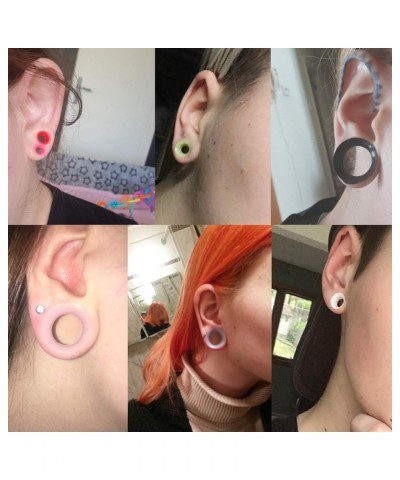 20PCS Soft Silicone Ear Gauges Flesh Tunnels Plugs Stretchers Expander Double Flared Flesh Tunnels Ear Piercing Jewelry 3/4''...