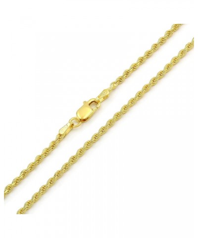 925 Italian Sterling Silver 1mm - 5.5mm Solid Rope Diamond Cut Chain, Yellow Gold Plated Link Necklace or Bracelet 2mm $12.96...