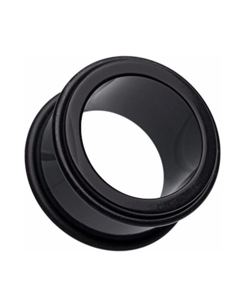 Basic Acrylic No Flare Ear Gauge WildKlass Tunnel Plug (Sold as Pairs) 00 GA (10mm) Black $10.79 Body Jewelry