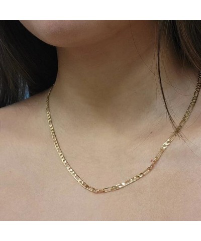 18K Plated Gold Choker Necklace for Women, Gold Figaro Chain Necklace Layered Choker Necklace for Girl Gold Dainty Necklace f...