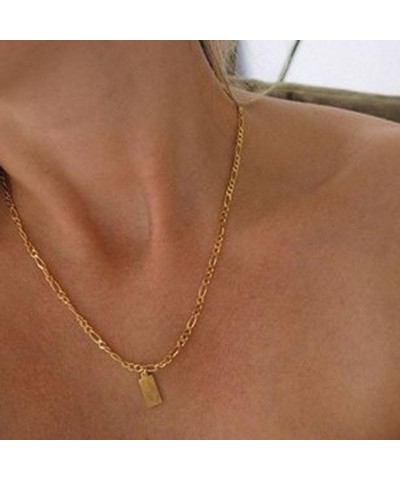 18K Plated Gold Choker Necklace for Women, Gold Figaro Chain Necklace Layered Choker Necklace for Girl Gold Dainty Necklace f...