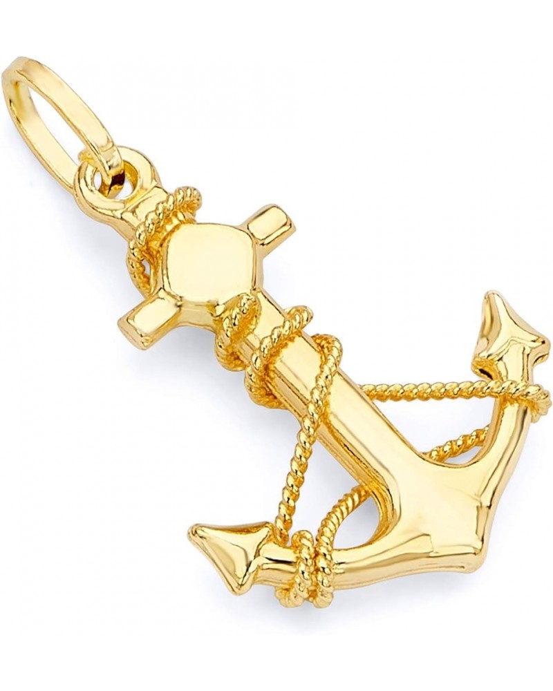 14k REAL Yellow Gold Anchor Charm Pendant - 2 Different Size Available 16 x 14 mm $50.40 Pendants