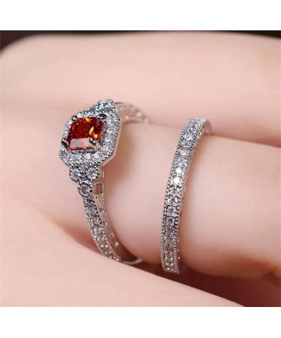 Rings for Women Creative Combination Moissanite Cubic Zirconia Two-in-One Wedding Engagement Ring Sets silver5 9 $4.63 Rings