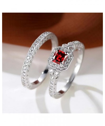 Rings for Women Creative Combination Moissanite Cubic Zirconia Two-in-One Wedding Engagement Ring Sets silver5 9 $4.63 Rings