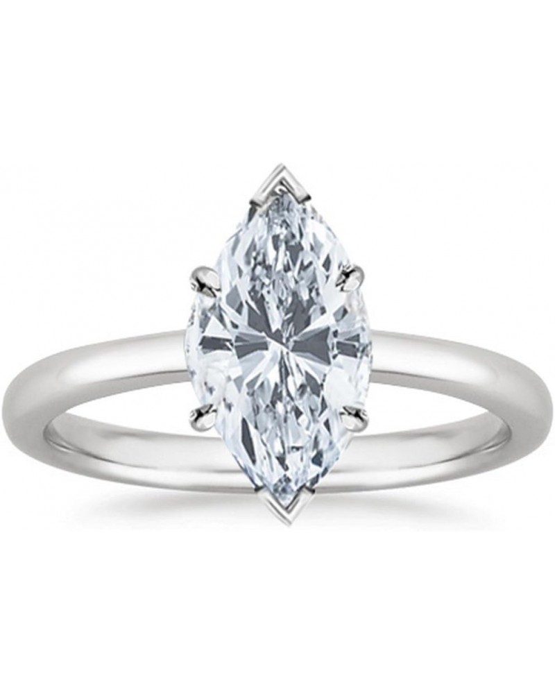 14K White Gold 3/4-5 Carat LAB GROWN Solitaire IGI CERTIFIED Diamond Engagement Ring (H-I Color VS2-SI1 Clarity) Ring Size 8....