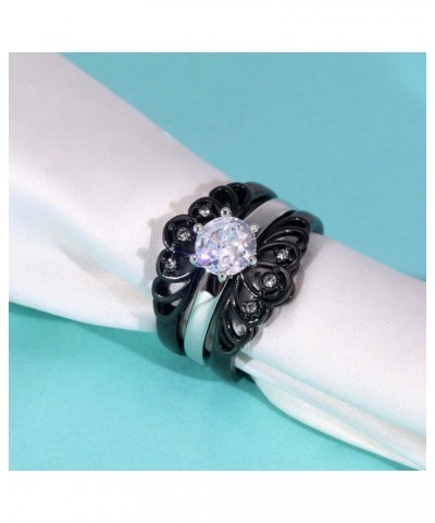 Couple Rings Black Matching Rings Crown Ring Women Wedding Ring Sets for Him and Her Black women size8 & men size10 $17.84 Br...