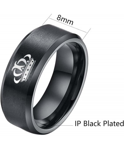 Couple Rings Black Matching Rings Crown Ring Women Wedding Ring Sets for Him and Her Black women size8 & men size10 $17.84 Br...