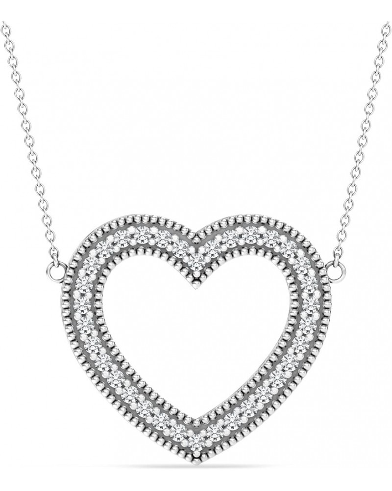 925 Sterling Silver Love Heart Pendant Necklace for Women Teens Zirconia Heart $23.19 Necklaces