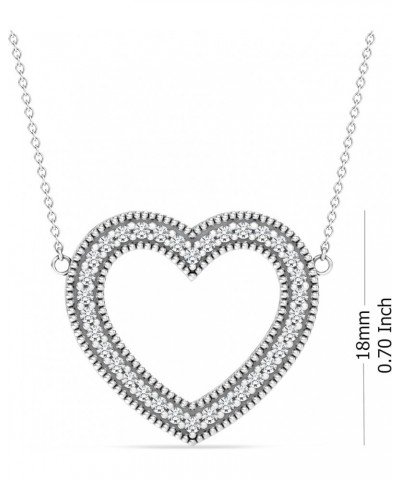 925 Sterling Silver Love Heart Pendant Necklace for Women Teens Zirconia Heart $23.19 Necklaces