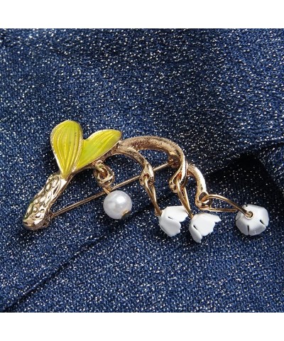 2 pcs Women Fashion Sweet and Lovely Lily of The Valley Brooch + Fashion white pigeon enamel brooch $7.38 Brooches & Pins