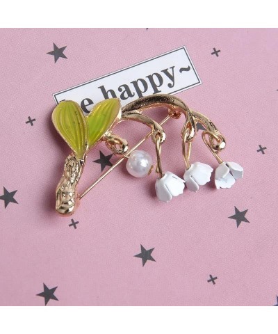 2 pcs Women Fashion Sweet and Lovely Lily of The Valley Brooch + Fashion white pigeon enamel brooch $7.38 Brooches & Pins