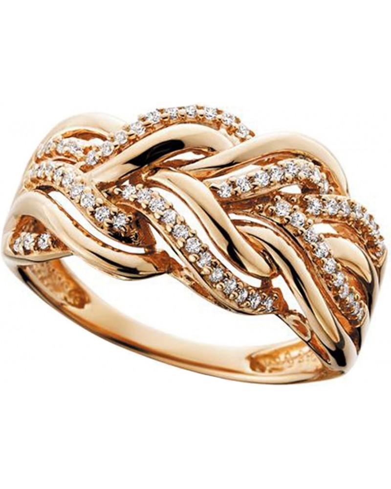 12mm Intertwined Crossover Statement Ring for Women-CZ Eternity Engagement Wedding Band Wide Ring $7.27 Rings