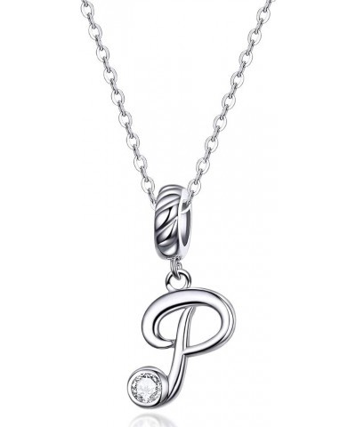 Letter Charm 925 Sterling Silver with Cubic Stones Initial A~Z Gift Options Alphabet Charm Dangle Charm fit Personalized Gift...