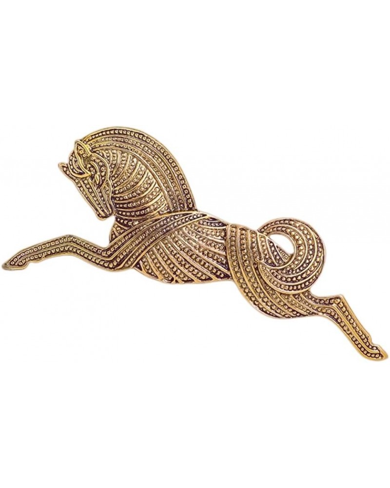 Vintage Horse Brooch Pin for Women Girls Men Antique Gold Tone Big Animal Brooches Dress Costume Accessories Boho Halloween C...