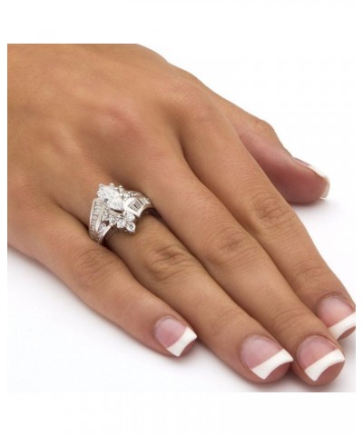 Valentine's Day Rings Gift, 2-in-1 Womens Vintage Silver Engagement Wedding Band Ring Set(6 -A,8) Silver 1 9 $5.97 Rings