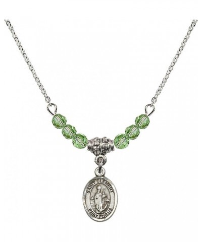 August Birth Month Bead Necklace with Catholic Patron Saint Petite Charm, 18 Inch Saint Clement $33.24 Necklaces