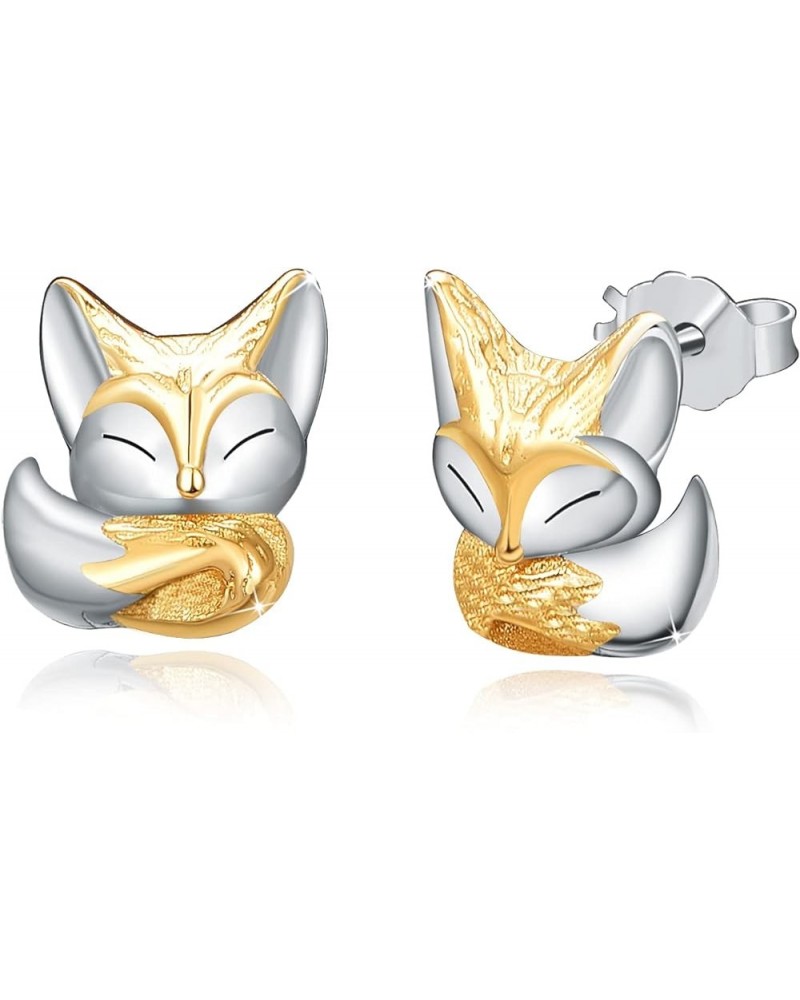 Fox Stud Earrings Fox Head Earrings for Women 925 Sterling Silver Fox Earrings Cute Fox Animal Stud Earrings Pet Jewelry for ...