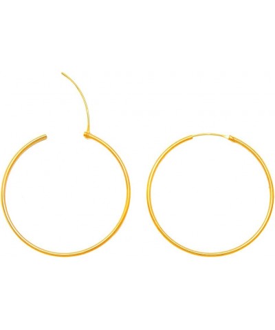 14K Gold Continuous Endless Hinged Hoop Earrings (1.5mm Tube) 40.0 Millimeters Yellow Gold $37.38 Earrings