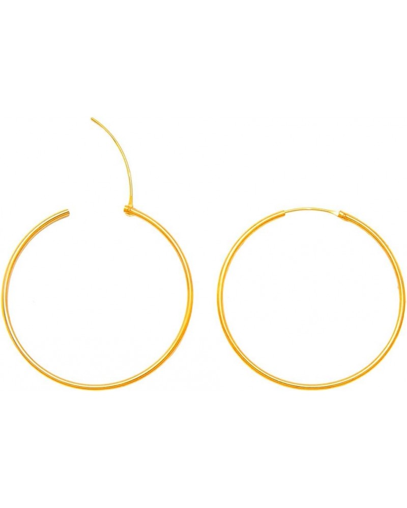 14K Gold Continuous Endless Hinged Hoop Earrings (1.5mm Tube) 40.0 Millimeters Yellow Gold $37.38 Earrings