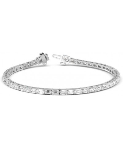 1-20 Carat (ctw) White Gold Emerald Cut LAB GROWN Diamond Bracelets (Color E-F Clarity VS2-SI1) Platinum 10.0 carats $1.00 Br...