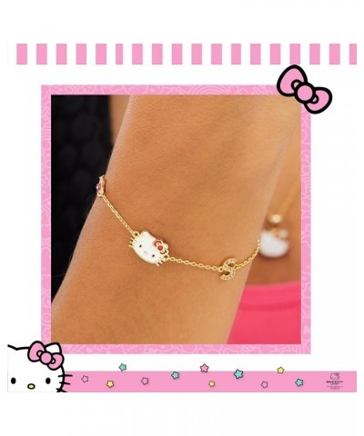 Sanrio Womens Initial Bracelet 6.5" + 1"- Official License 18k Flash Plated Cubic Zirconia Letter Bracelet Letter S $22.94 Br...