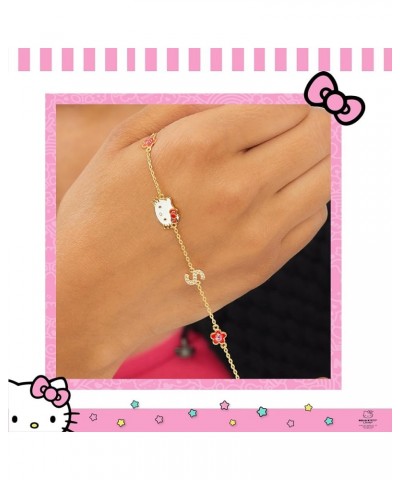 Sanrio Womens Initial Bracelet 6.5" + 1"- Official License 18k Flash Plated Cubic Zirconia Letter Bracelet Letter S $22.94 Br...