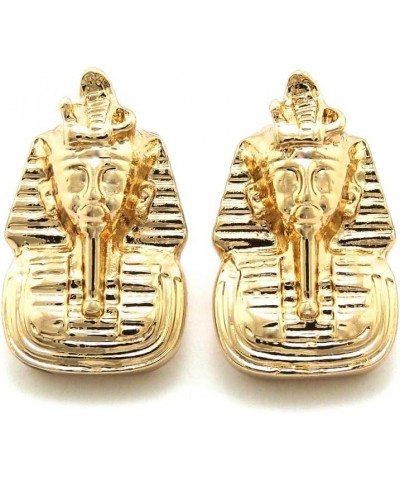 Pharaoh Earrings Gold Color Post Style Egyptian King Tut $9.68 Earrings