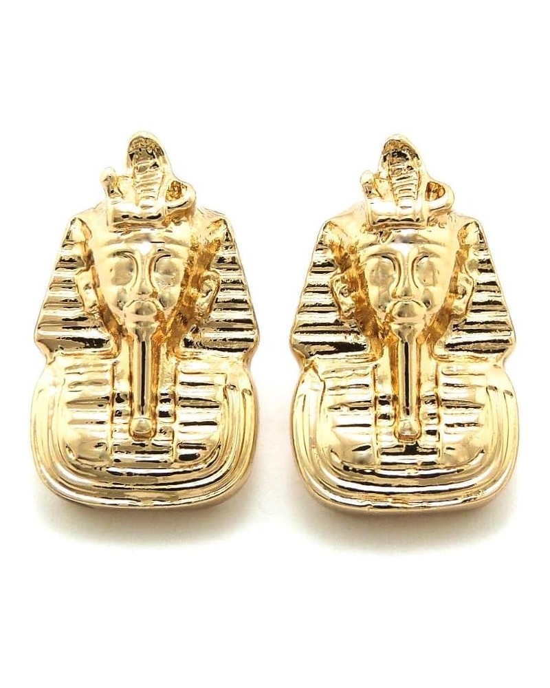 Pharaoh Earrings Gold Color Post Style Egyptian King Tut $9.68 Earrings