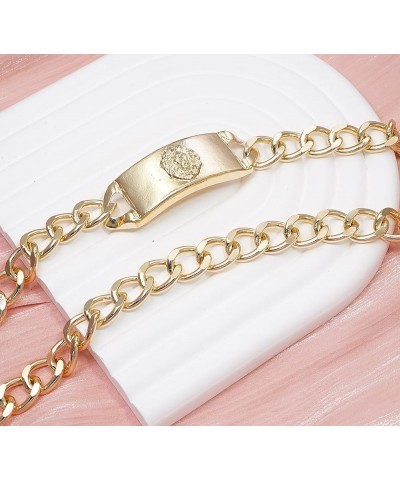 Chain Belt for Women Alloy Chunky Body Link Belly Chain for Jeans Dress Lion Gold 0199 L: 53.1 in/135 cm $10.06 Body Jewelry