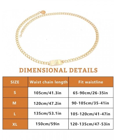 Chain Belt for Women Alloy Chunky Body Link Belly Chain for Jeans Dress Lion Gold 0199 L: 53.1 in/135 cm $10.06 Body Jewelry