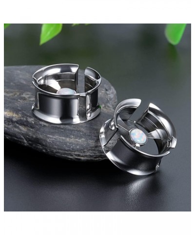 1 Pair Upgrade Ear Tunnels Flesh Plugs Piercing Earrings Stainless Steel Ear Gauges 0g to 1 inch. Silver 1/2"(12mm) $8.56 Others