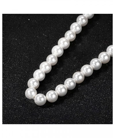 Pearl Necklace for Men, 16''-20'' Pearl Necklaces for Women, 6mm White Pearl Choker Necklace Trendy Jewelry Gifts for Women M...