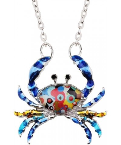 Cute Crab Necklace Pendant Hypoallergenic Jewelry Summer Spring Gifts Navy $9.59 Necklaces