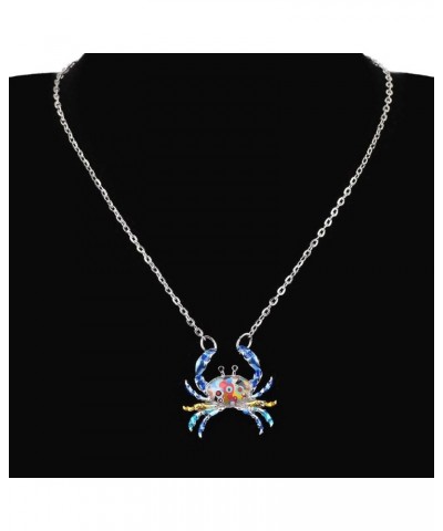 Cute Crab Necklace Pendant Hypoallergenic Jewelry Summer Spring Gifts Navy $9.59 Necklaces