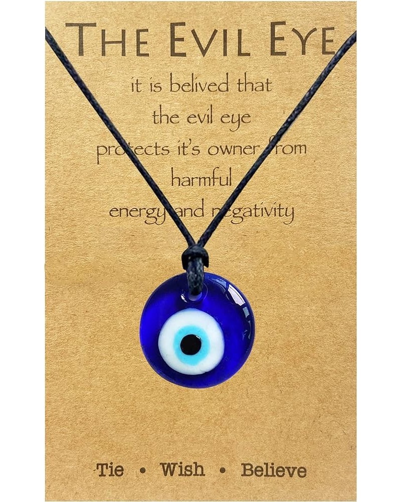 Evil Eye Pendant Necklace for Women Teen Girl Gifts Trendy Stuff Blue Leather Rope Big Eye Necklace Ojo Necklace Third Eye Lu...