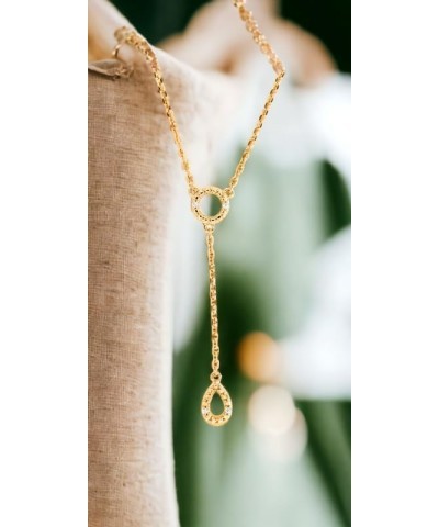 Solid Gold Lab Grown Diamond 18 Inches Lariat Y Necklace Necklace (F-G Color, VS Clarity) Yellow Gold 10k $263.25 Necklaces