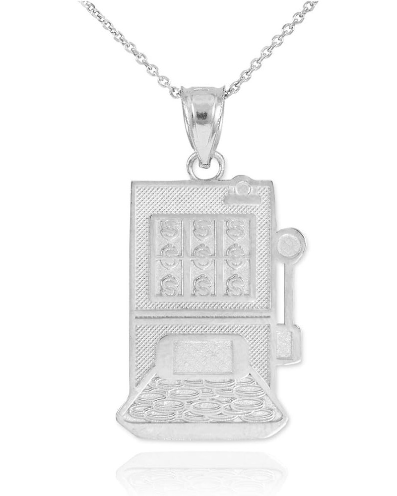 .925 Sterling Silver 1" Casino Slot Machine Lucky Pendant Necklace - Choice of Pendant Only or Necklace Chain Length 16 $22.2...