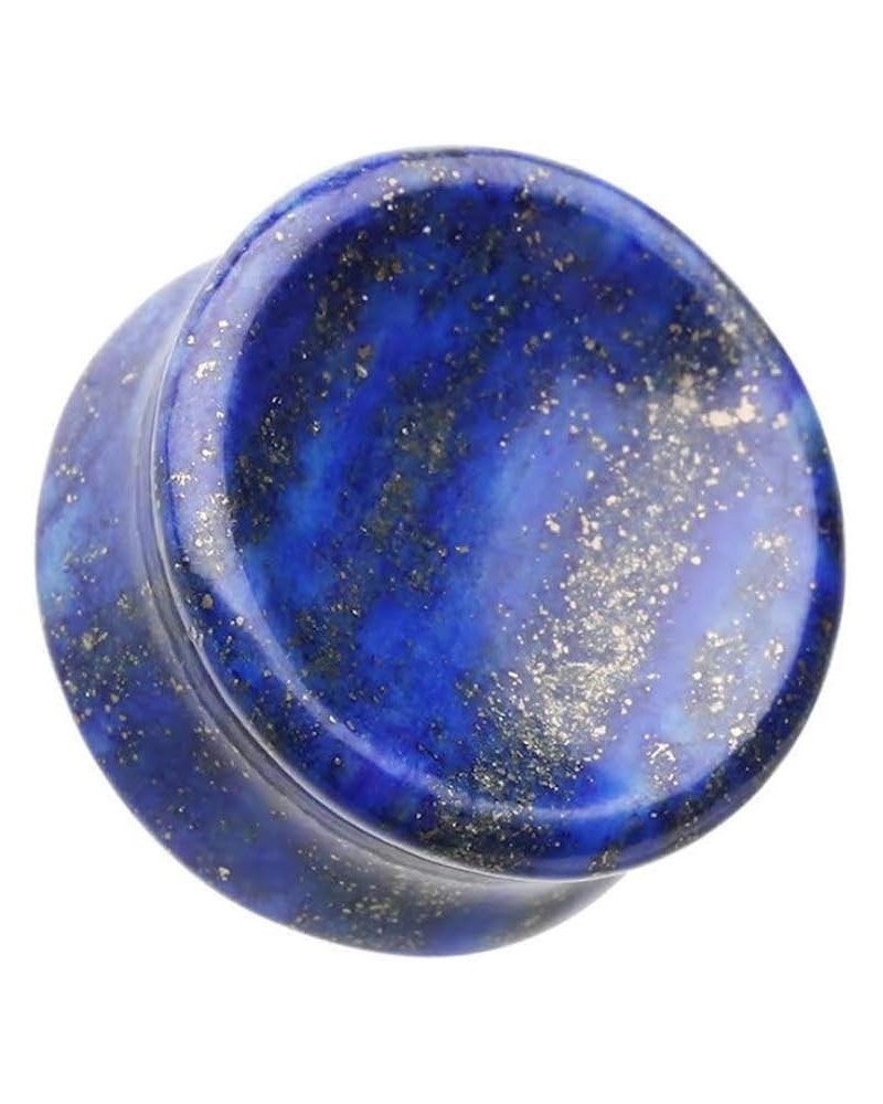 Concave Lapis Natural Stone Double Flared Ear Gauge Plug 7/8" (22mm) $10.29 Body Jewelry