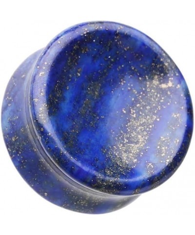 Concave Lapis Natural Stone Double Flared Ear Gauge Plug 7/8" (22mm) $10.29 Body Jewelry