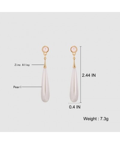 Pearl Clip On Earrings for Women White Imitation Clip Ons Gold Dangle Earrings Simulated Pearl Drop Earring Nickel Free Fashi...