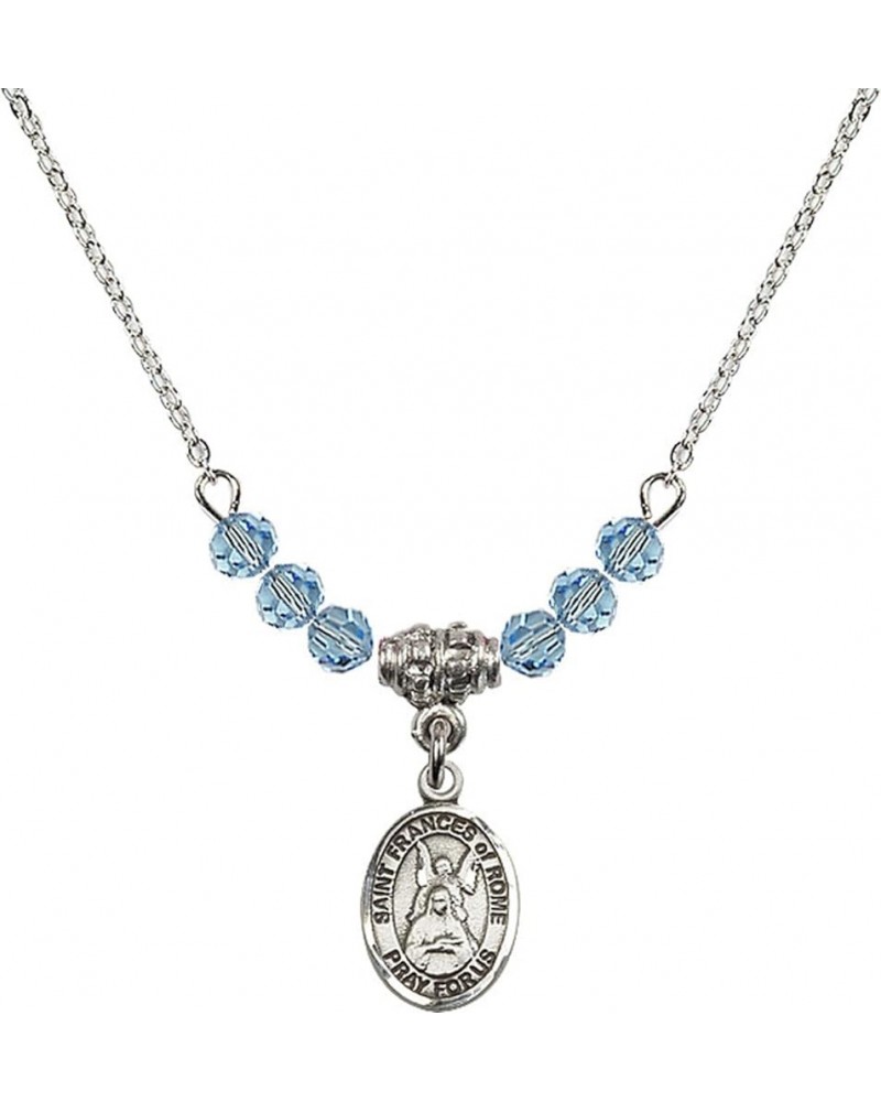 March Birth Month Bead Necklace with Catholic Patron Saint Petite Charm, 18 Inch Saint Frances of Rome $26.60 Necklaces