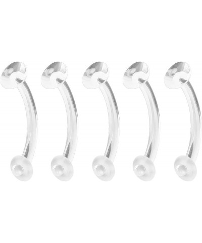 Super Value 5-Pack: 14-16g Clear Acrylic Body Piercing Retainers (Eyebrow/Belly Ring/Rook/Lip and More) 16g 10mm (3/8 inch) $...