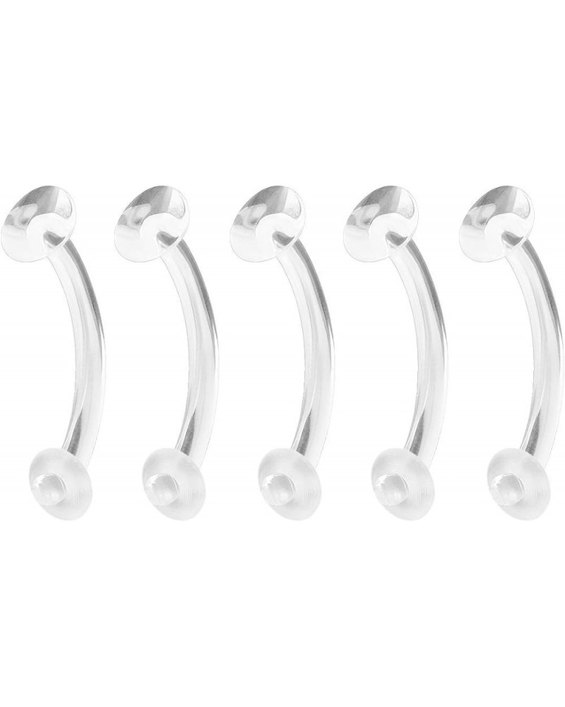 Super Value 5-Pack: 14-16g Clear Acrylic Body Piercing Retainers (Eyebrow/Belly Ring/Rook/Lip and More) 16g 10mm (3/8 inch) $...