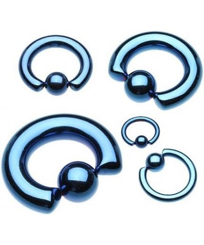 Basic Steel Captive Bead Ring 316L Surgical Steel (Sold Individually) 8g 14mm (7mm Ball) Blue $8.95 Body Jewelry